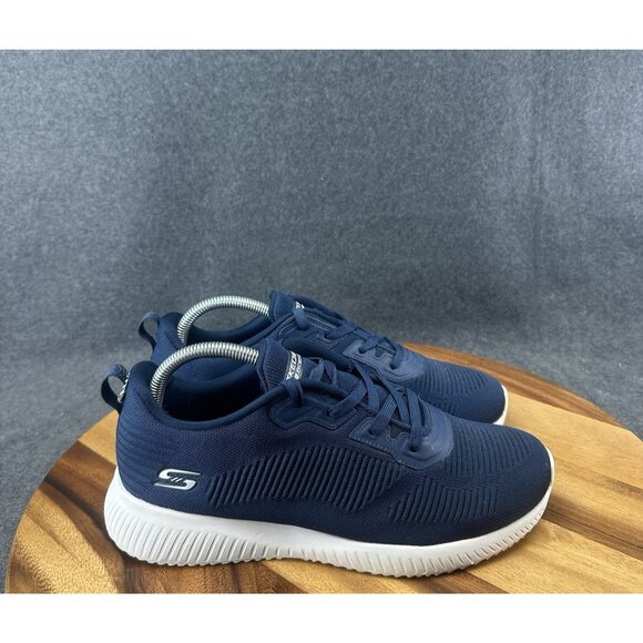 Skechers Womens Bobs Sport Squad 32504 Blue Running Shoes Sneakers Size 10 - Picture 1 of 9